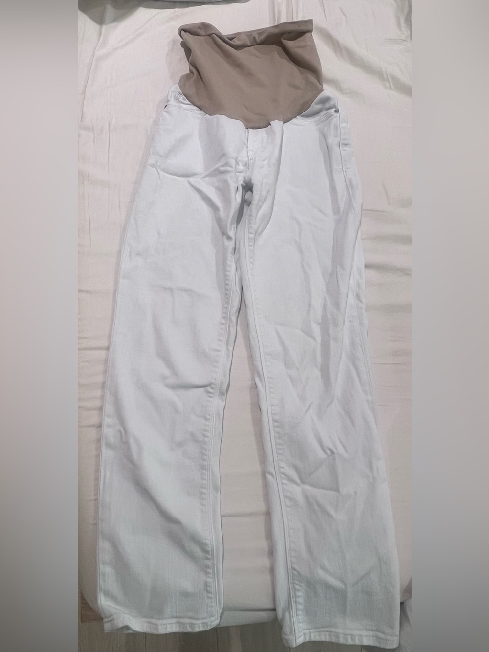 Maternity Hudson Jeans White Straight-Leg Nico Pants